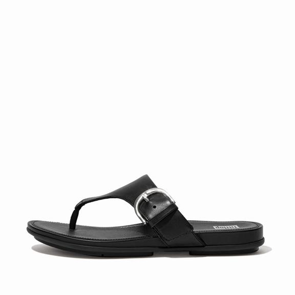 Sandales Entre-Doigts Femme Fitflop Gracie Cuir Noir (GCB569023)